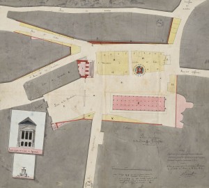 Projet de la place des Fontaines  Blois (1819). AM Blois, 1 O 16.