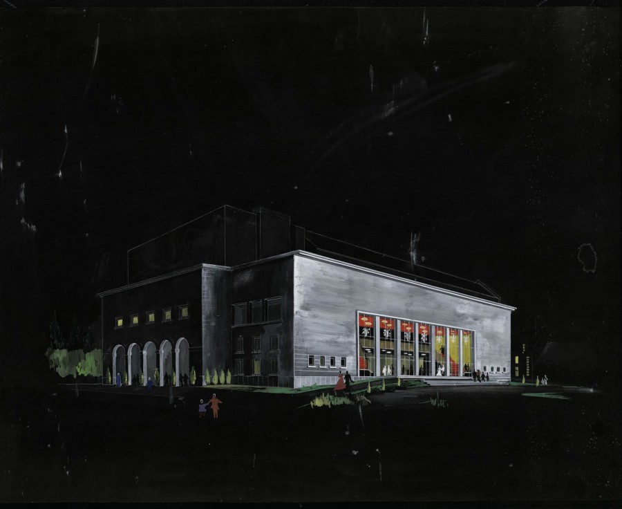 Projet de salle des ftes, place de la Rpublique en 1962 (AM Blois, non cot)