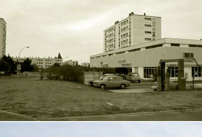 Commerces du carrefour de lavenue de France et de la rue Pierre-et-Marie-Curie (fin des annes 1970-annes 1980 / 2013).