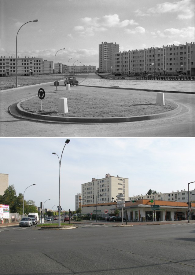Carrefour de lavenue de France et de la rue Pierre-et-Marie-Curie (vers 1965 / 2013).
