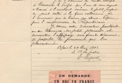 Tract et rapport de police du 29 mai 1902