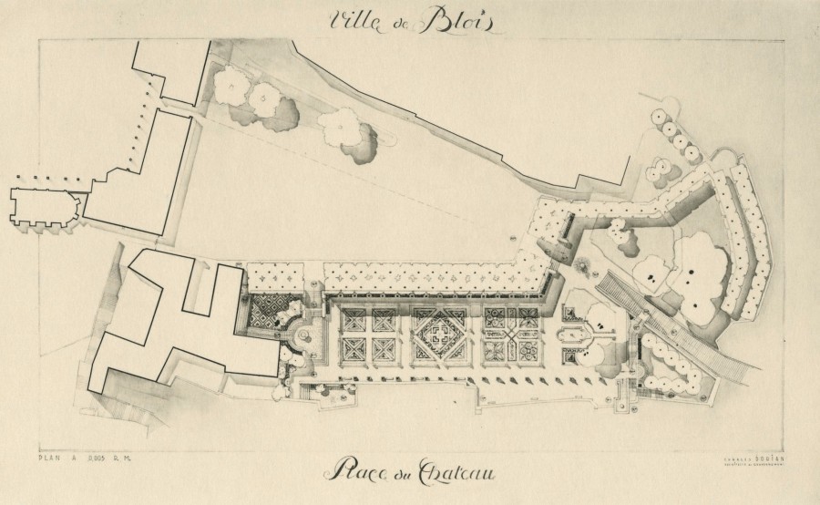 Place du Chteau. Plan. Etude par Charles Dorian, 1943 (AM Blois).