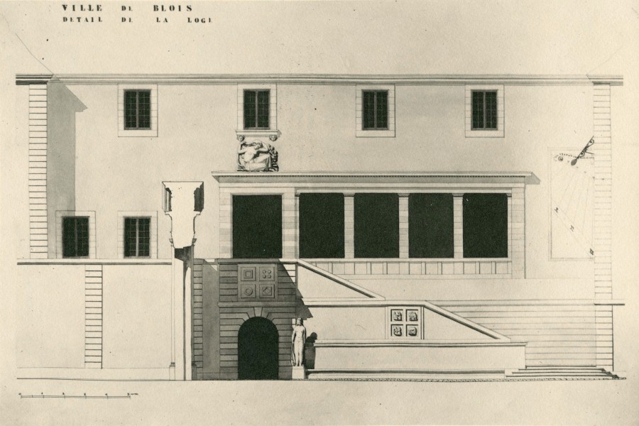 Etude de la nouvelle voie faisant communiquer la place de la Rpublique avec la mairie. Dtail de la loge. Etude de Louis Arretche, 1943 (AM Blois).