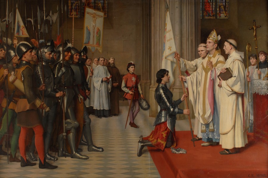 Jeanne d'Arc faisant bnir son tendard  Blois par Charles-Henri Michel (Chteau royal de Blois / Franois Lauginie)