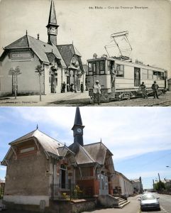 La gare dans les annes 1920 et en 2015 (AM Blois, 5 Fi 815 / Ville de Blois, Communication)