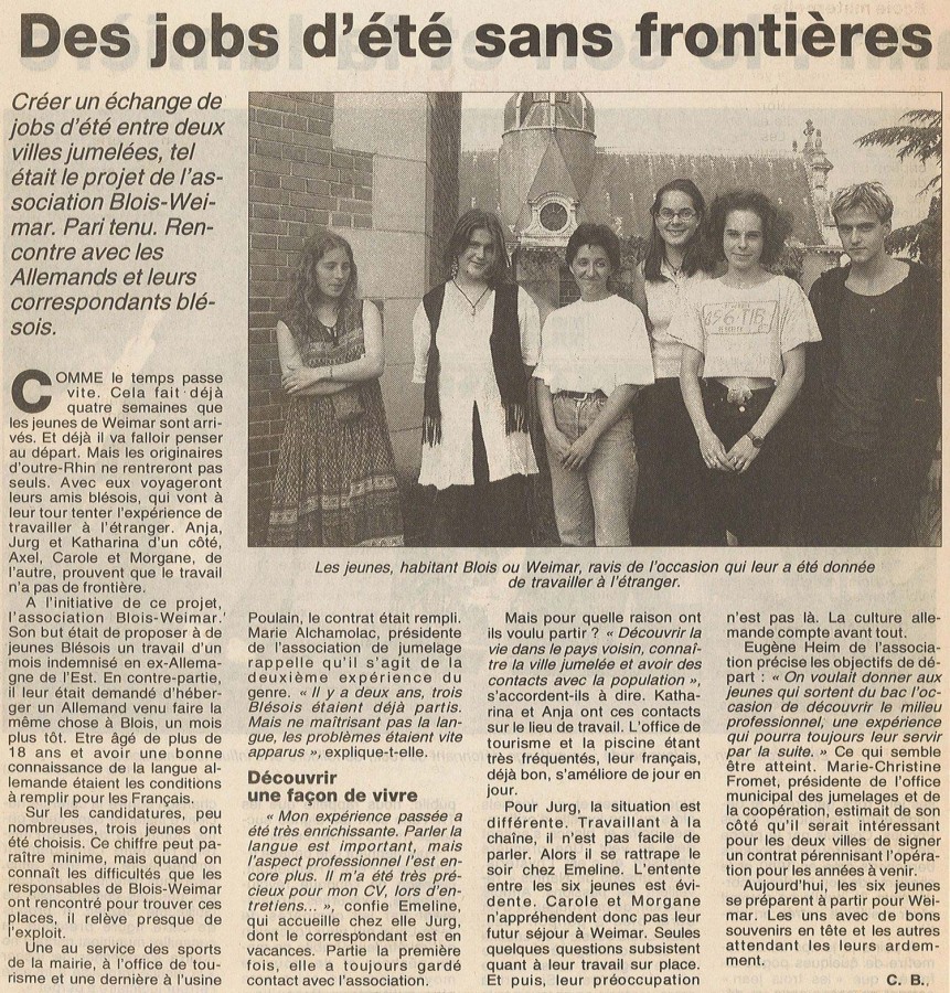 1994-1996 - Premiers jobs dt / Erste Sommerjobs