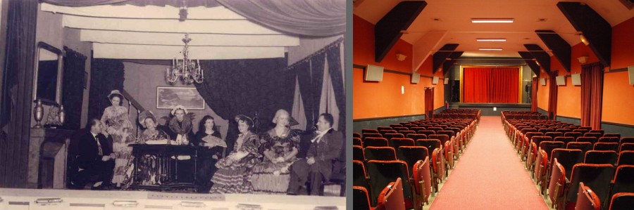 Thtre Monsabr : reprsentation de "L'Hritre" en 1954 et salle de spectacle aujourd'hui