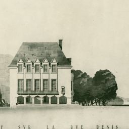 Projet d'htel de ville  Blois. Faade sur la rue Denis-Papin. AM Blois, 13 Z 21.