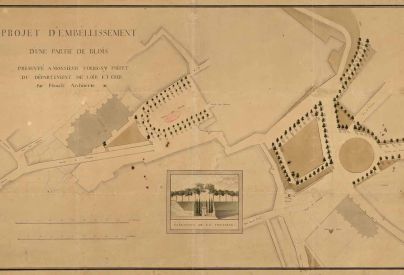Projet d'embellissement d'une partie de Blois, pr�sent� � Monsieur Corbigny par Pinault architecte, vers 1798-1800 � Architecte : Alexandre Pinault. Archives d�partementales du Loir-et-Cher, 1 Fi 21.