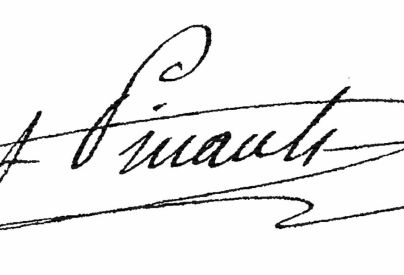 Signature de Pierre-Alexandre Pinault. � Service mutualis� des Archives de la ville de Blois, d'Agglopolys et du CIAS du Blaisois.