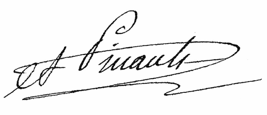 Signature de Pierre-Alexandre Pinault. � Service mutualis� des Archives de la ville de Blois, d'Agglopolys et du CIAS du Blaisois.