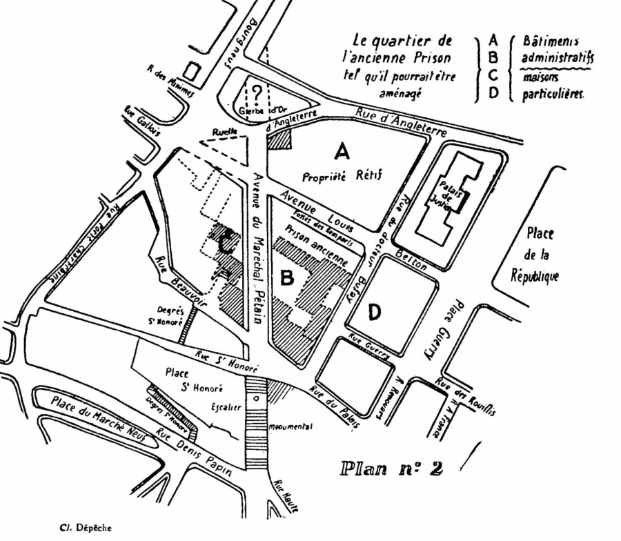 Plan de l'avenue Mar�chal P�tain. � Service mutualis� des Archives de la ville de Blois, d'Agglopolys et du CIAS du Blaisois.