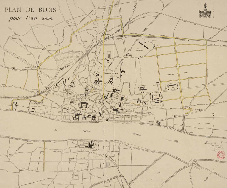 Plan de Blois pour l'an 2000, 1905. � Architecte�: A. Duval. Biblioth�que Abb�-Gr�goire, fonds patrimonial, RLV 360