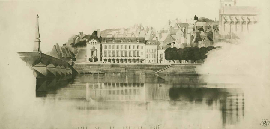 Projet de reconstruction de l�H�tel de ville, 1937. � Architecte�: Andr� Aubert. Service mutualis� des Archives de la ville de Blois, d'Agglopolys et du CIAS du Blaisois, 13 Z 21.