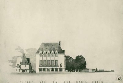 Projet de reconstruction de l�H�tel de ville, 1937. � Architecte�: Andr� Aubert. Service mutualis� des Archives de la ville de Blois, d'Agglopolys et du CIAS du Blaisois, 13 Z 21.