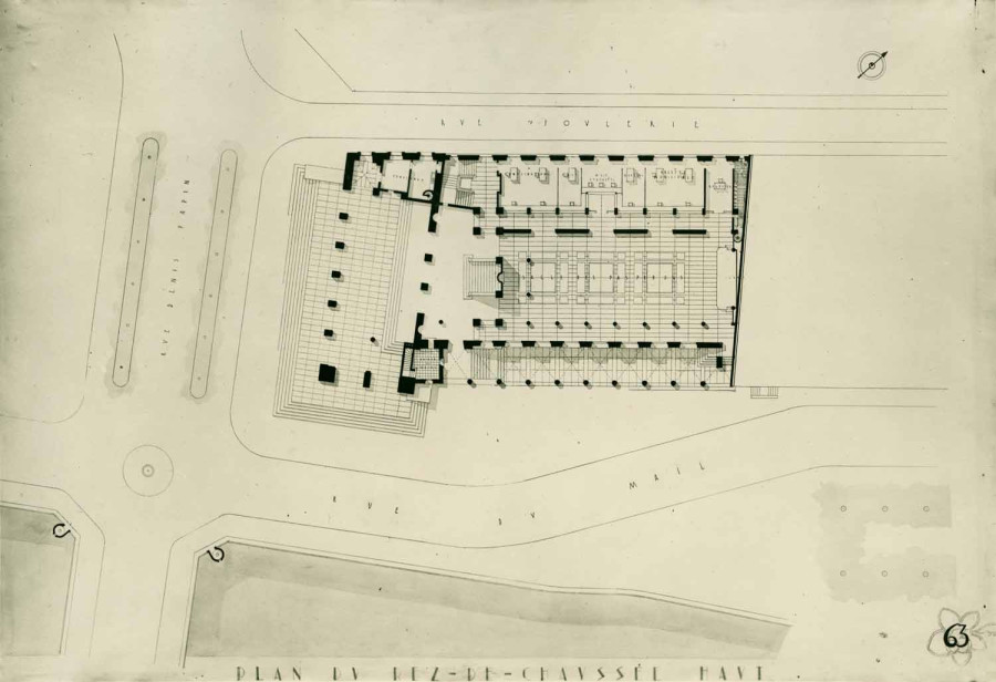 Projet de reconstruction de l�H�tel de ville, 1937. � Architecte�: Andr� Aubert. Service mutualis� des Archives de la ville de Blois, d'Agglopolys et du CIAS du Blaisois, 13 Z 21.