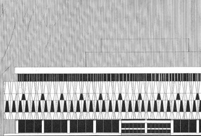 Projet de salle de th��tre/salle des f�tes,1969. � Architecte�: Andr� Aubert. Service mutualis� des Archives de la ville de Blois, d'Agglopolys et du CIAS du Blaisois, 13 Z 7.