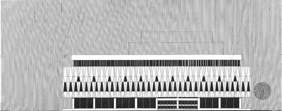 Projet de salle de théâtre/salle des fêtes,1969. © Architecte : André Aubert. Service mutualisé des Archives de la ville de Blois, d'Agglopolys et du CIAS du Blaisois, 13 Z 7. Projet de salle de théâtre/salle des fêtes,1969. © Architecte : André Aubert. Service mutualisé des Archives de la ville de Blois, d'Agglopolys et du CIAS du Blaisois, 13 Z 7.