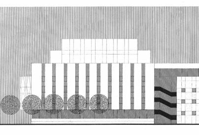 Projet de salle de th��tre/salle des f�tes,1969. � Architecte�: Andr� Aubert. Service mutualis� des Archives de la ville de Blois, d'Agglopolys et du CIAS du Blaisois, 13 Z 7.