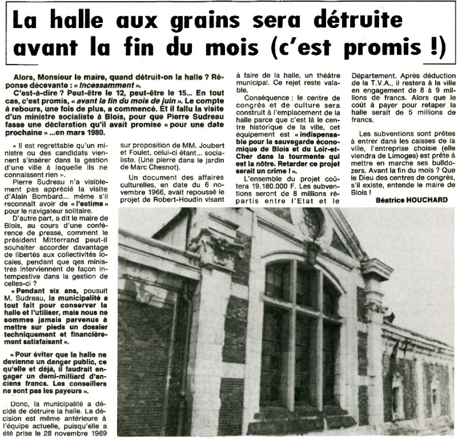 Journal La Nouvelle République, 9 juin 1981. © Service mutualisé des Archives de la ville de Blois, d'Agglopolys et du CIAS du Blaisois. Journal La Nouvelle République, 9 juin 1981. © Service mutualisé des Archives de la ville de Blois, d'Agglopolys et du CIAS du Blaisois.