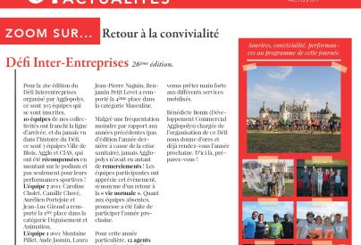 Article du Mag interne relatif au D�fi (2021). � Service mutualis� des Archives de la Ville de Blois, d'Agglopolys et du CIAS du Blaisois. Cote 100_PER.
