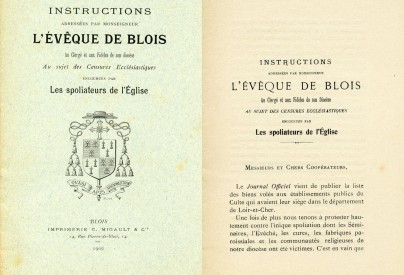 Instructions de l’Évêque de Blois.