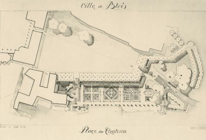 Place du Château. Plan. Etude par Charles Dorian, 1943 (AM Blois).