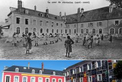 Ecole primaire supérieure de jeunes filles en 1920 (AD 41, 171 F339)  et Fondation du doute depuis 2013 (Ville de Blois / Communication)