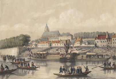 Baptême l'Inexplosible Denis-Papin, quai Saint-Jean à Blois, le 23 juin 1839 (ADLC, 33 Fi 608)