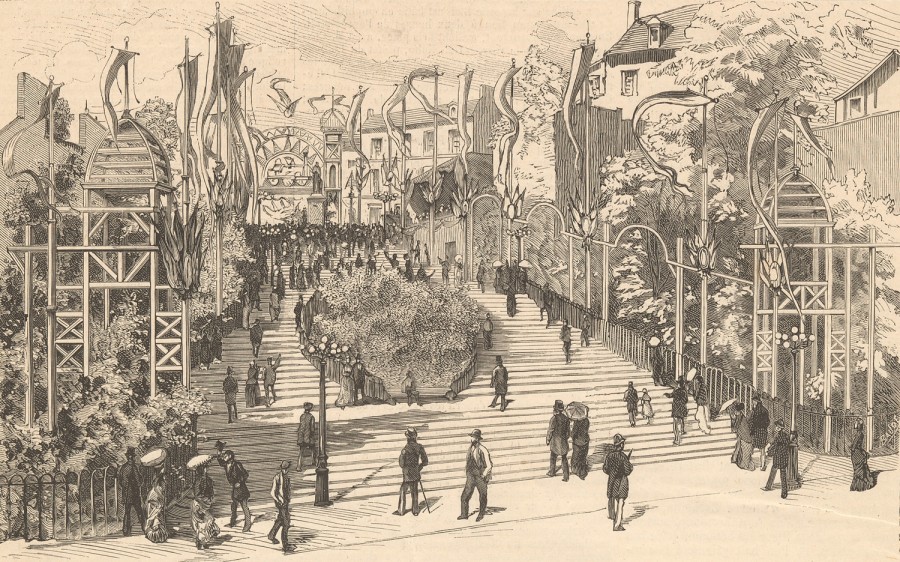 Inauguration de la statue de Denis Papin. Extrait de l'Illustration, septembre 1880 (ADLC, 33 Fi 1046)