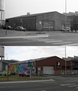 Le bâtiment du Chato'do vers 1981 et en avril 2016 (AM Blois, 753 W 3 / Ville de Blois)