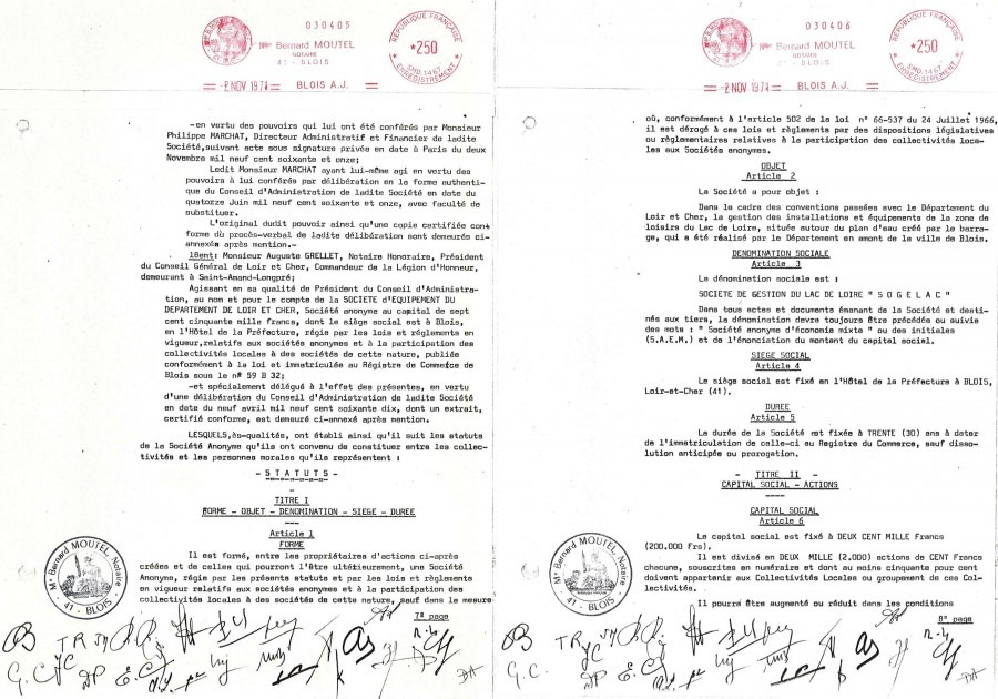 Statuts de la SO.GE.LAC, 1971 / Archives d’Agglopolys, fonds de la SO.GE.LAC.