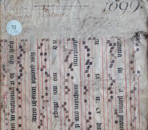 Détail du registre paroissial de Saint-Honoré de 1699 (GG 37) 