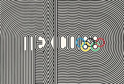 La série d’affiches de ces Jeux est le fruit d’une collaboration entre trois artistes: Pedro Ramírez Vázquez, architecte et président du Comité d’Organisation des Jeux, Eduardo Terrazas (MEX) et Lance Wyman (USA) qui a conçu le logo